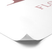 レターFモノグラムウォーターカラーバラ花模様子供部屋 ポスター (角)