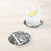 レターF中世モノグラムヴィンテージイニシャル コースター (側面)