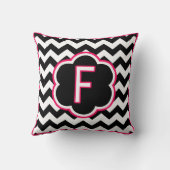 レターF白黒シボロンモノグラム クッション (裏面)