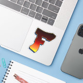 レターF – フレイムステッカー シール (ノートパソコンとiPhone)