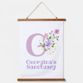 レターGと名(フローラデザイン) 吊り下げ型タペストリー (正面)