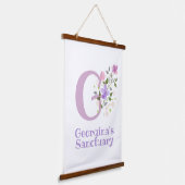 レターGと名(フローラデザイン) 吊り下げ型タペストリー (傾斜あり)