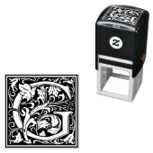 レターGアールヌーボー白黒タイル セルフインキングスタンプ (インサイチュ)