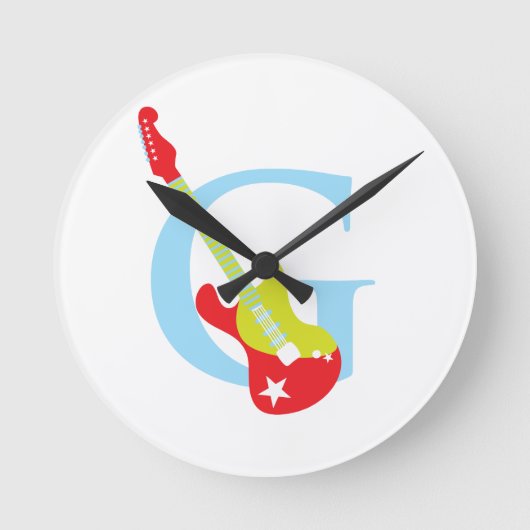 レターGイニシャル時計 ラウンド壁時計 (正面)