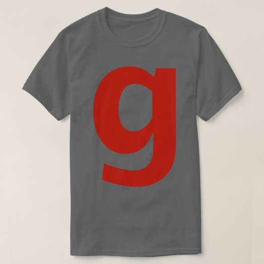レターgインレッド文字ミニマルタイポグラフィ tシャツ (デザイン正面)