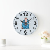 レターGフォーキリンブルーキッズアンド子供部屋ルーム ラージ壁時計 (ホーム)