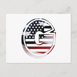レターGモノグラムイニシャルUSA ポストカード