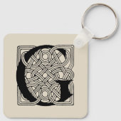 レターGヴィンテージケルト結び目模様モノグラム キーホルダー (裏面)