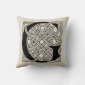 レターGヴィンテージケルト結び目模様モノグラム クッション (裏面)