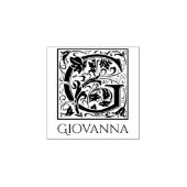 レターGヴィンテージ最初の文字パーソナライズされた ラバースタンプ (インプリント)