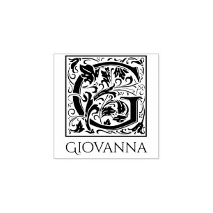 レターGヴィンテージ最初の文字パーソナライズされた ラバースタンプ