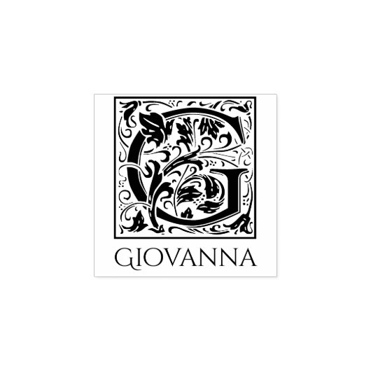 レターGヴィンテージ最初の文字パーソナライズされた ラバースタンプ (インプリント)