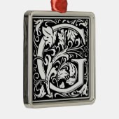 レターG中世モノグラムヴィンテージイニシャル メタルオーナメント (右)