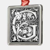 レターG中世モノグラムヴィンテージイニシャル メタルオーナメント (左)