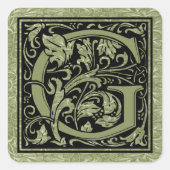 レターG先頭文字モノグラム スクエアシール (正面)