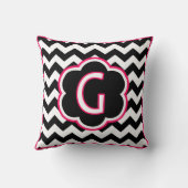 レターG白黒シボロンモノグラム クッション (裏面)