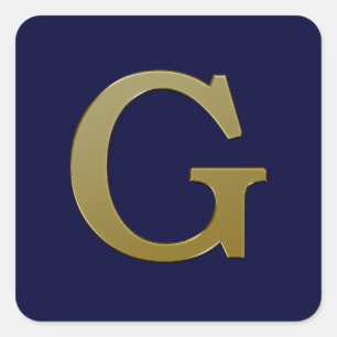 レターG金ゴールドスクエアシール スクエアシール