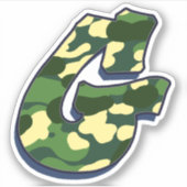 レターG -迷彩柄緑 シール (正面)