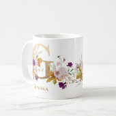 レターG -金ゴールドフローラ名姉妹同僚の友人 コーヒーマグカップ (正面左)