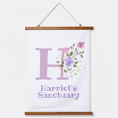 レターHと名(フローラデザイン) 吊り下げ型タペストリー (正面)