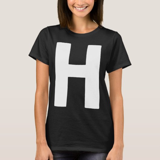 レターHの大きいはっきりしたと白 Tシャツ (正面)