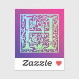 レターHカラフルヴィンテージ最初の文字のグラデーション シール