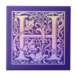 レターHカラフルヴィンテージ最初の文字のグラデーション タイル