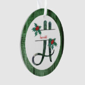 *~*レターHクリスマスフォト素朴ウッドAP44 オーナメント (正面)