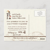 レターHハッピーバースデーカップケーキビジネスポストカード ポストカード (裏面)