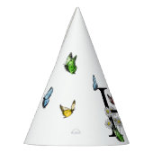 レターHフローラバタフライモノグラムイニシャル パーティーハット (左)