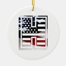 レターHモノグラムイニシャルUSA メタルオーナメント