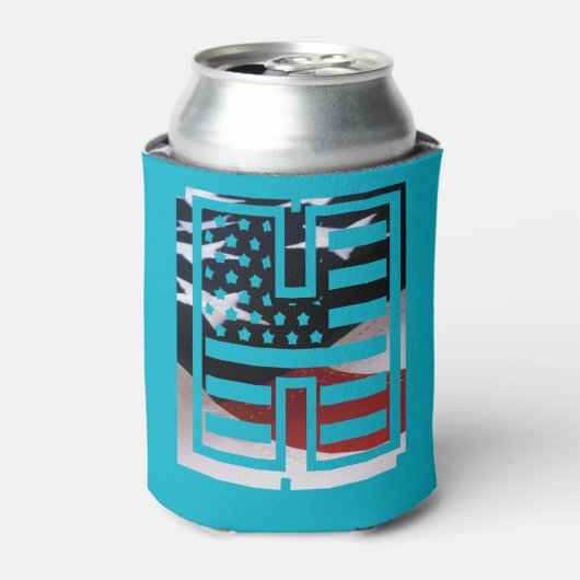 レターHモノグラムイニシャルUSA 缶クーラー (缶正面)