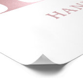 レターHモノグラムウォーターカラーバラ花模様子供部屋 ポスター (角)