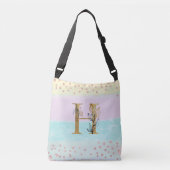 *~レターHモノグラム金ゴールドグリッターパステルカラー クロスボディバッグ (正面)