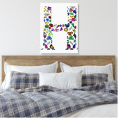 レターHモノグラム キャンバスプリント (インサイチュ (寝室))