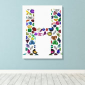 レターHモノグラム キャンバスプリント (インサイチュ (ウッドフロア))