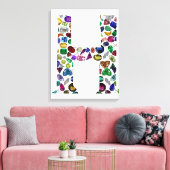 レターHモノグラム キャンバスプリント (インサイチュ (リビング))