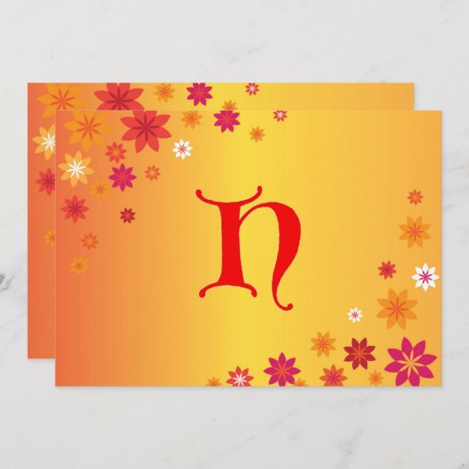 レターH招待状 招待状 (正面/裏面)