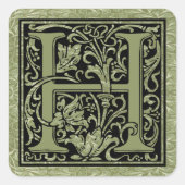 レターH最初の文字モノグラム スクエアシール (正面)