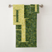 レターH濃い緑と黄色のリバティバスタオル バスタオルセット (インサイチュ)