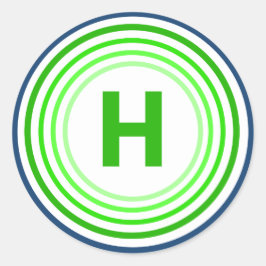 レターH – 青+緑 ラウンドシール