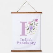 レターIと名(フローラデザイン) 吊り下げ型タペストリー (正面)