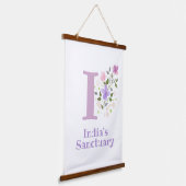 レターIと名(フローラデザイン) 吊り下げ型タペストリー (傾斜あり)
