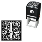 レターIアールヌーボー白黒タイル セルフインキングスタンプ (インサイチュ)