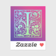 レターIカラフルヴィンテージの最初の文字のグラデーション