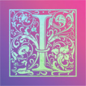 レターIカラフルヴィンテージの最初の文字のグラデーション シール (正面)