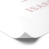 レターIモノグラムウォーターカラーバラ花模様子供部屋 ポスター (角)