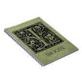 レターI最初の文字モノグラム ノートブック (右側)