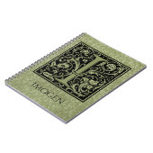 レターI最初の文字モノグラム ノートブック (左側)