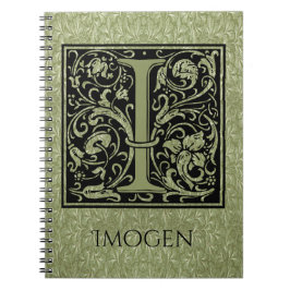 レターI最初の文字モノグラム ノートブック
